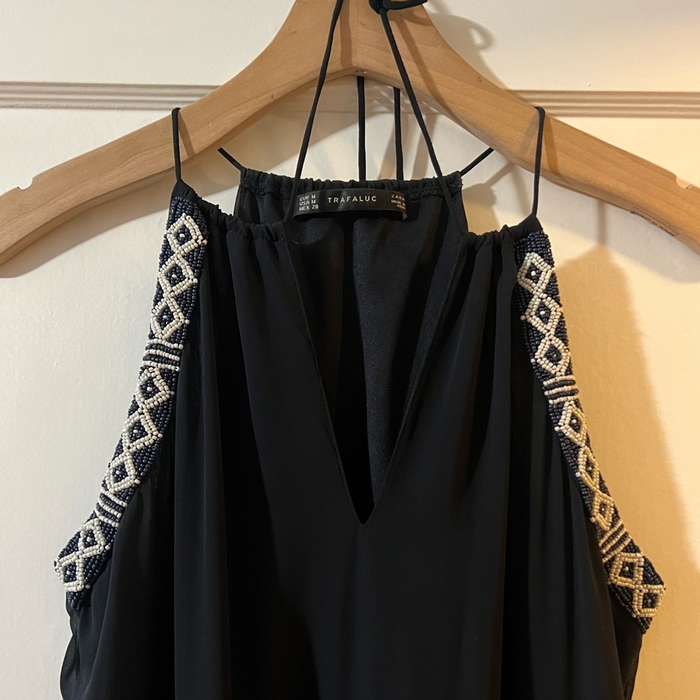 Zara Trafaluc Navy Maxi Dress